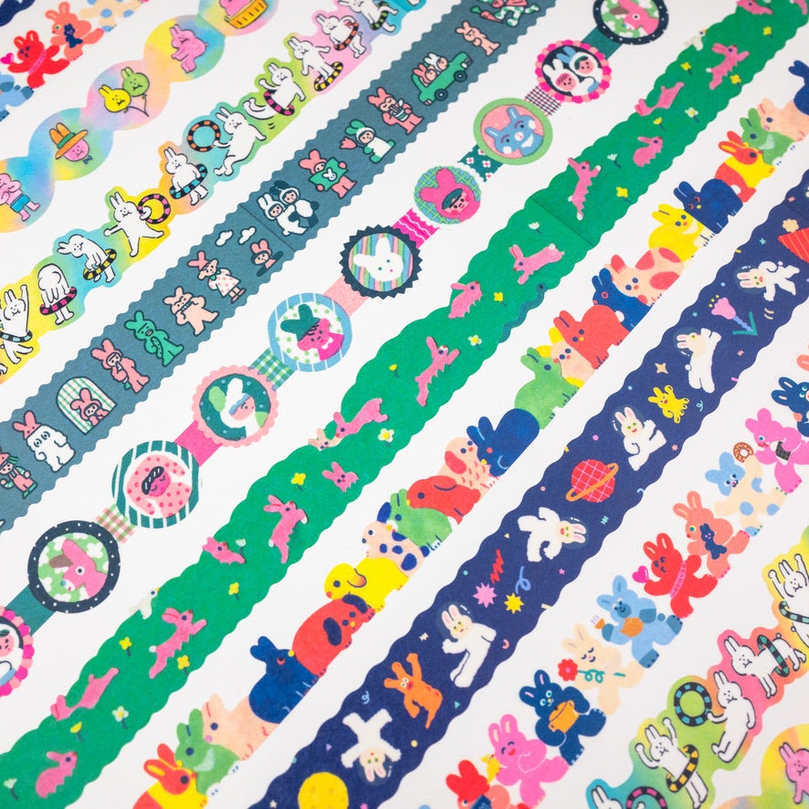 オリジナル　マスキングテープ　ねこ　ウサギ　レトロアニマル　ロリポップ　夢かわ オリジナル マスキングテープ ねこ ウサギ レトロアニマル ロリポップ